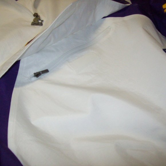 LOS ANGELES LAKERS STARTER Hooded Half Zip Jacket WHITE 2X - Picture 11 of 13